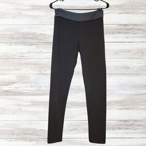 Aerie Black Leggings Striped Waistband Athleisure‎ Casual Pants Size M Long